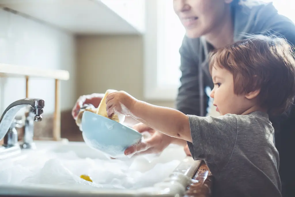 Child washing up